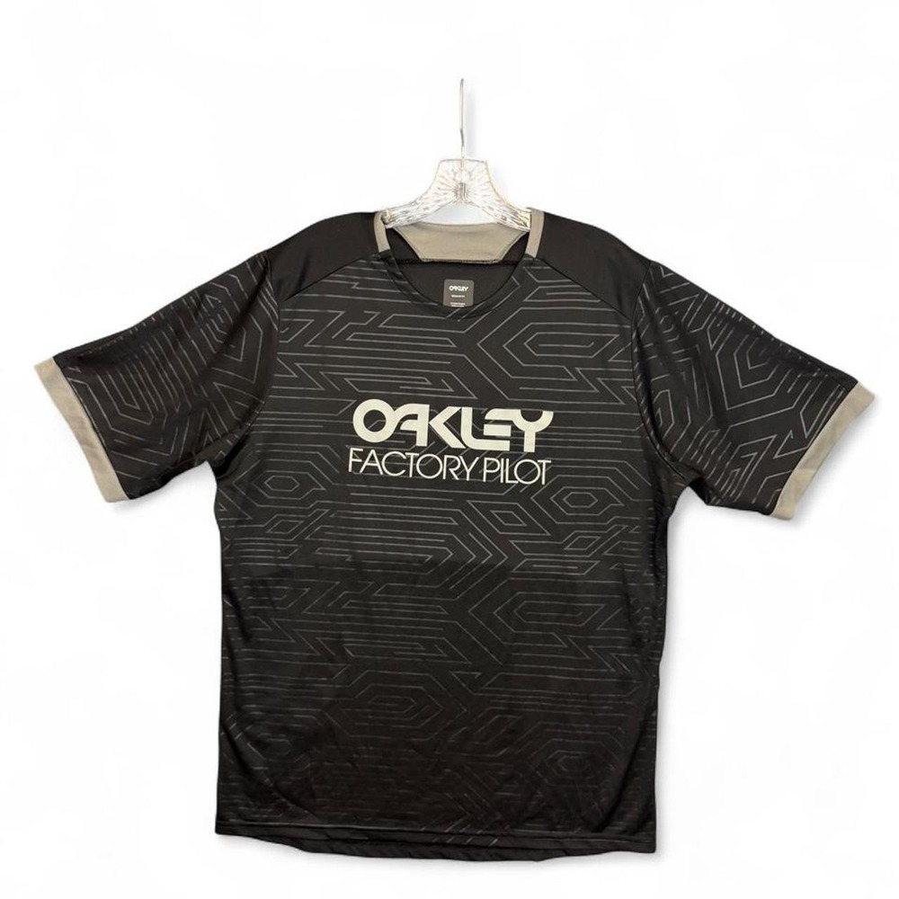 Oakley Factory Pilot Mountain Bike Jersey Shirt Black Geometric Graphic Mens XL